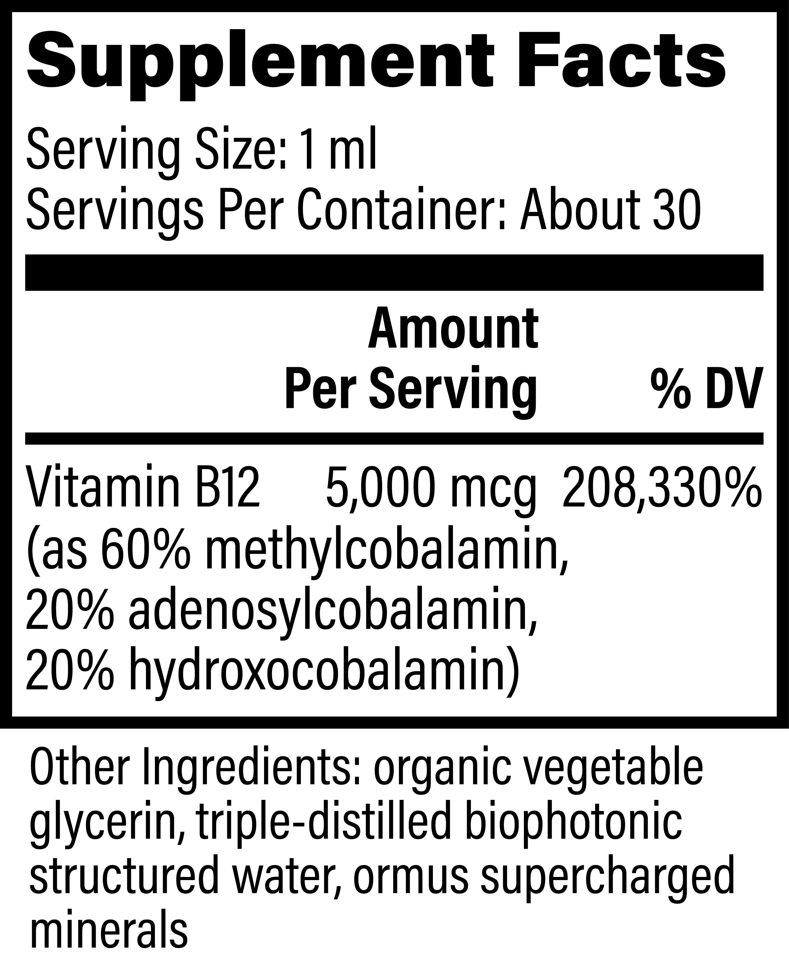Global Healing Vitamin B12 Ingredients