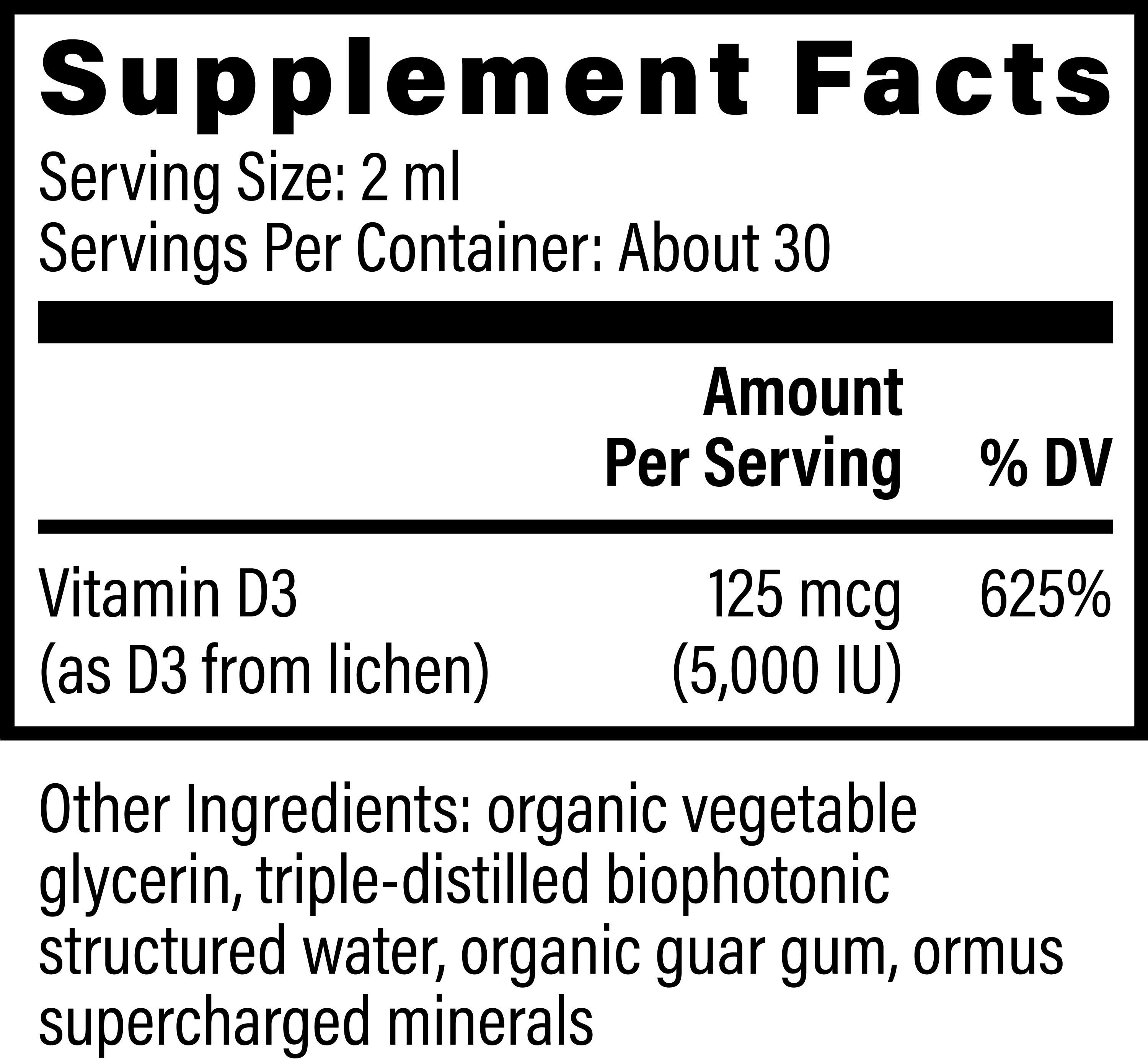Global Healing Vitamin D3 Ingredients