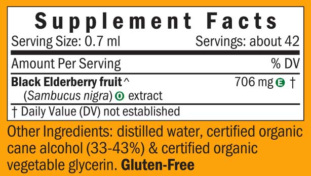 Herb Pharm Black Elderberry Ingredients