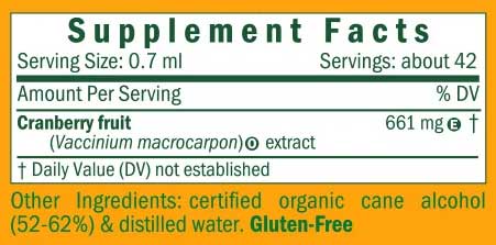 Herb Pharm Cranberry Ingredients