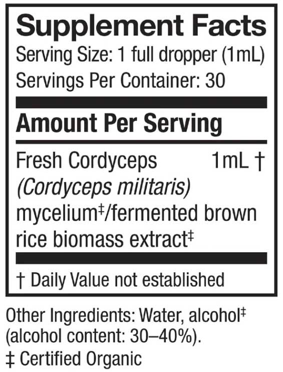 Host Defense Cordyceps Extract Ingredients