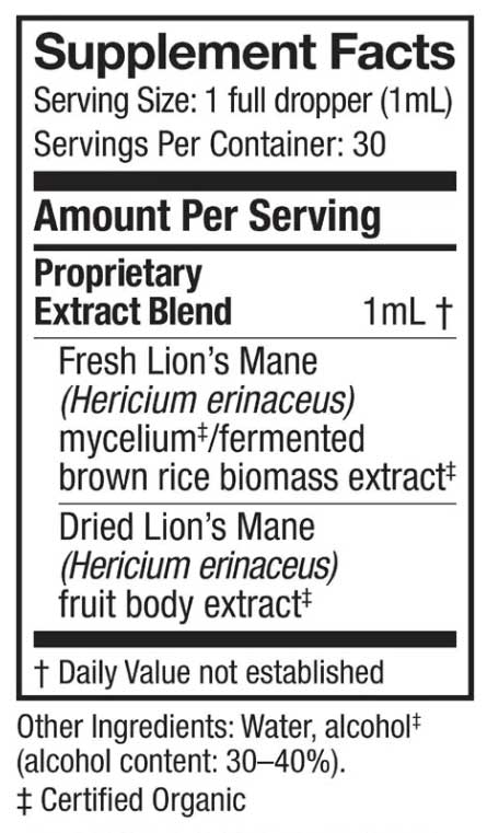Host Defense Lion's Mane Extract Ingredients