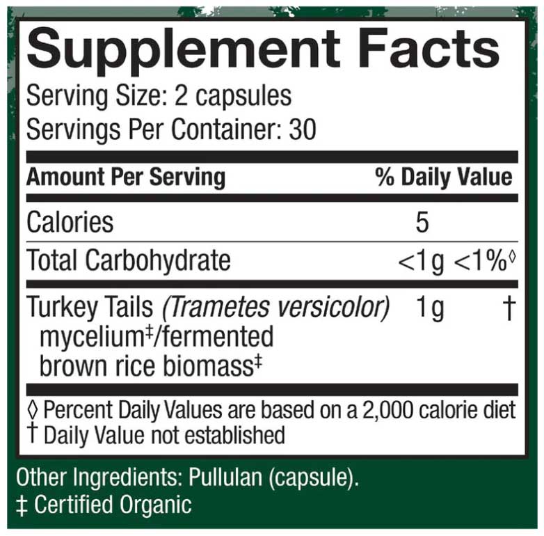 Host Defense Turkey Tail Capsules Ingredients