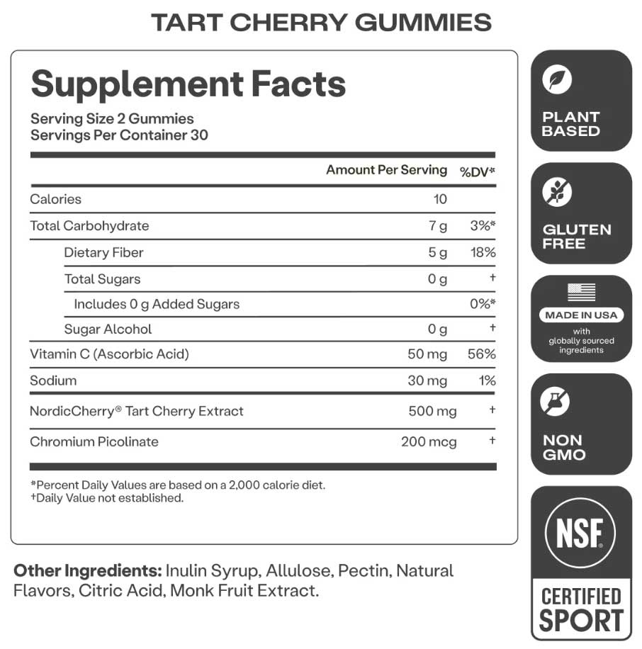HumanN Tart Cherry Gummies Ingredients