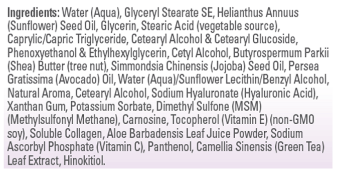 Now Solutions Hyaluronic Acid Moisturizer AM Ingredients