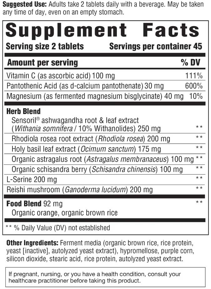 Innate Response Formulas Adrenal Response Complete Care Ingredients