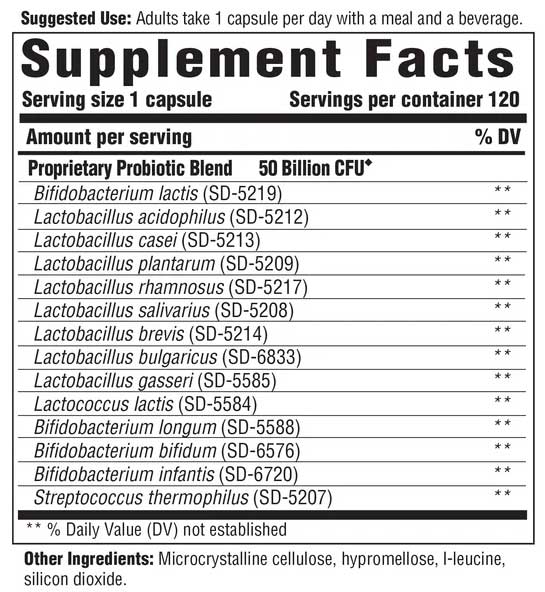 Innate Response Formulas Flora 50-14 Clinical Strength Ingredients