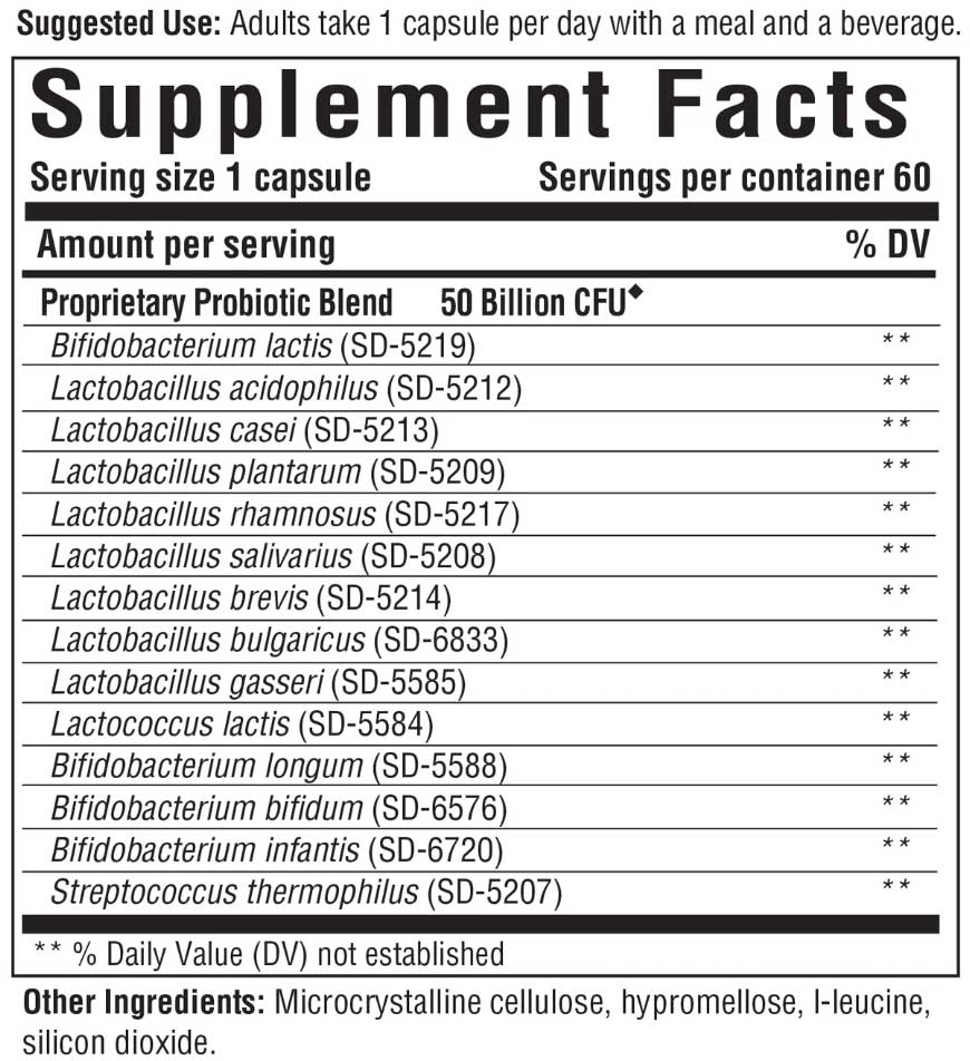 Innate Response Formulas Flora 5-14 Complete Care Ingredients