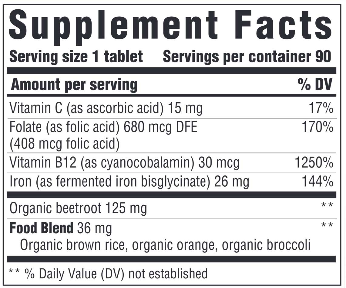 Innate Response Formulas Iron Response Ingredients