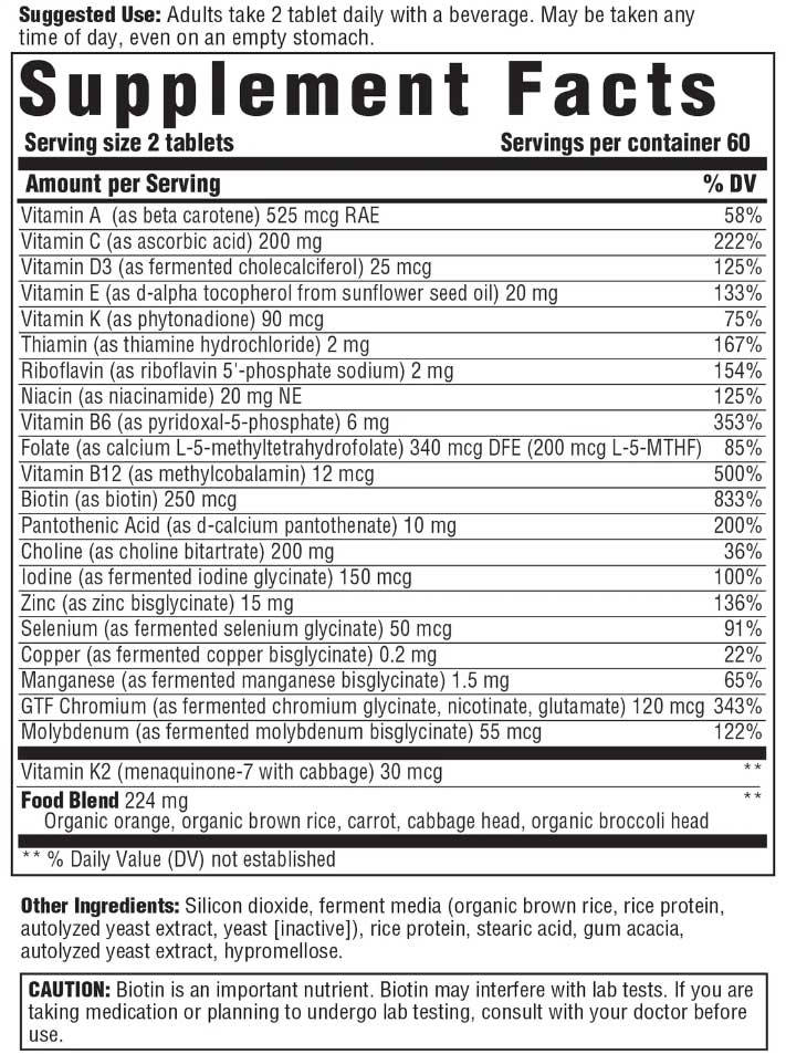 Innate Response Formulas Men's 40+ Multivitamin Ingredients