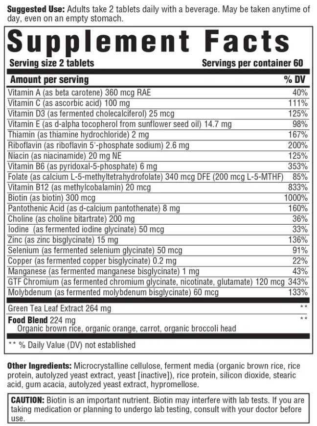 Innate Response Formulas Women's 55+ Multivitamin Ingredients