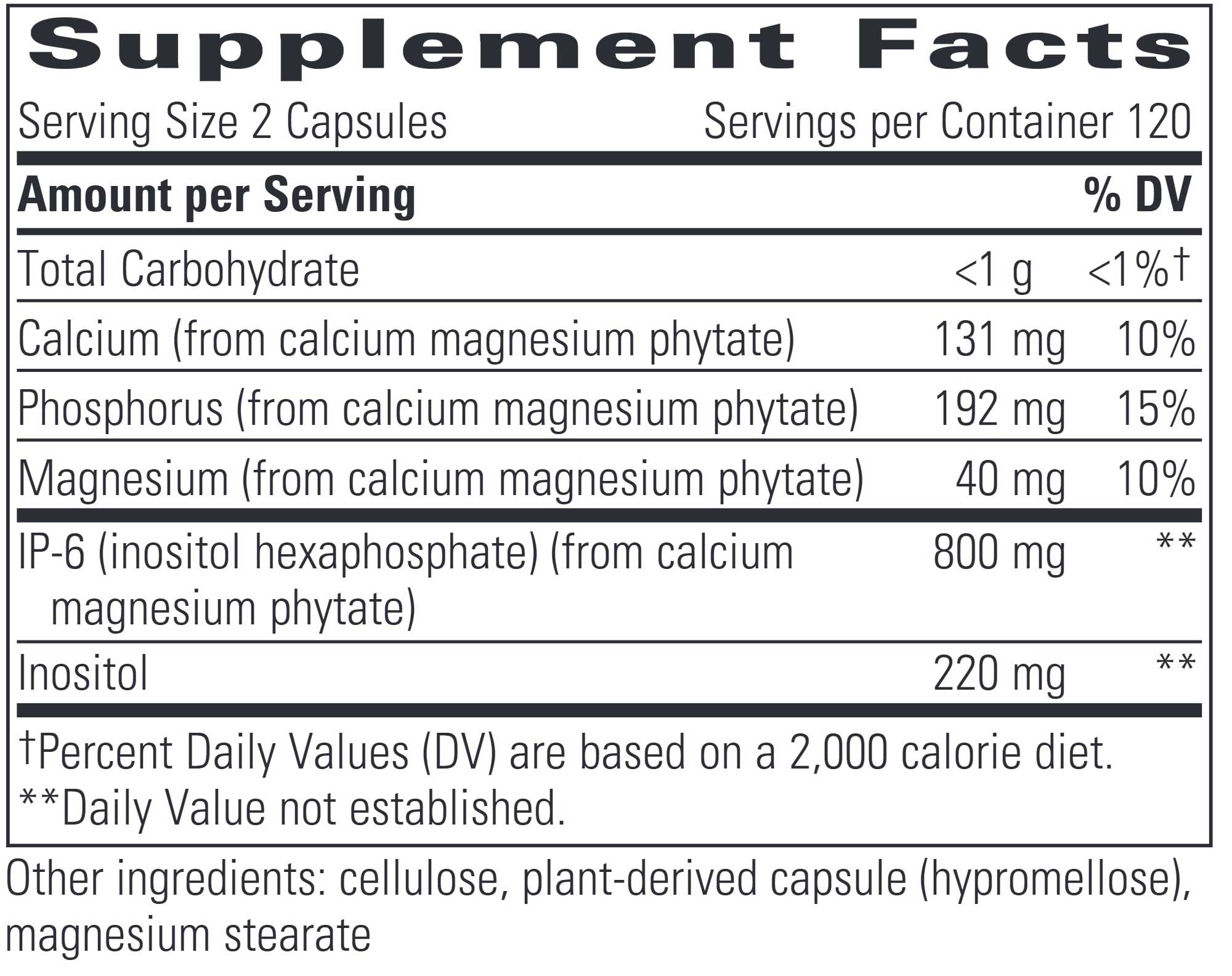Integrative Therapeutics Cellular Forte with IP-6 and Inositol Ingredients