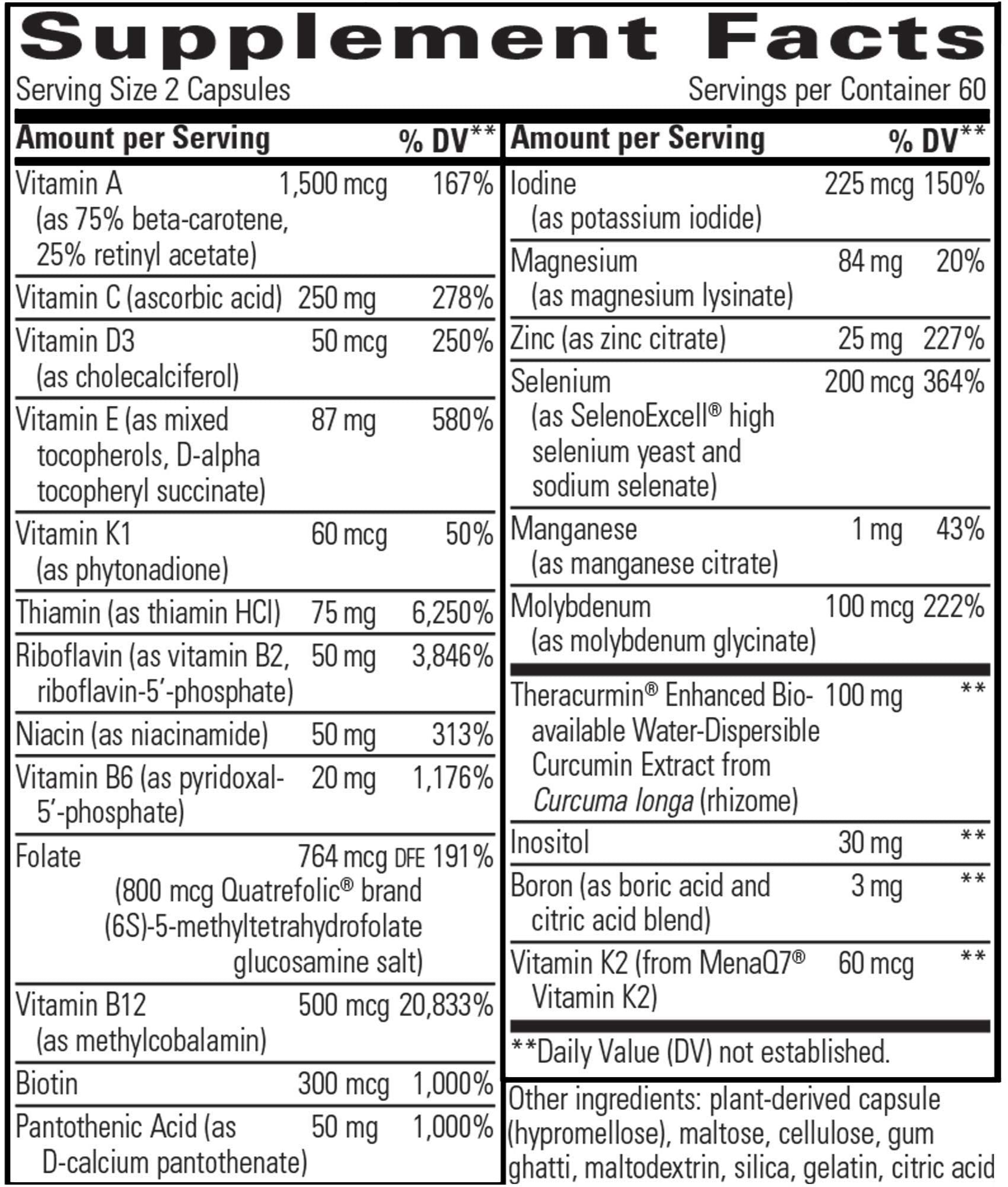 Integrative Therapeutics Clinical Nutrients HP Ingredients