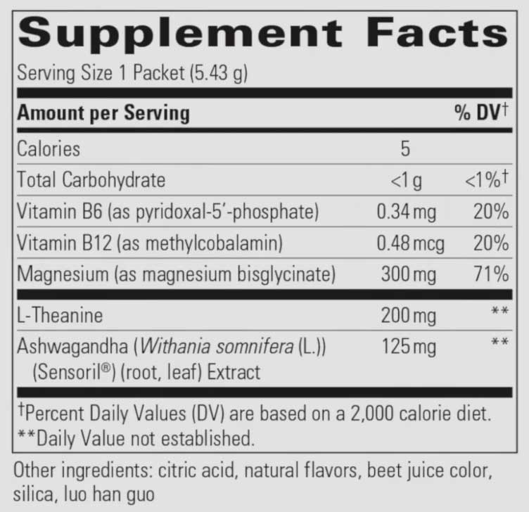 Integrative Therapeutics Cortisol Manager Calm Ingredients