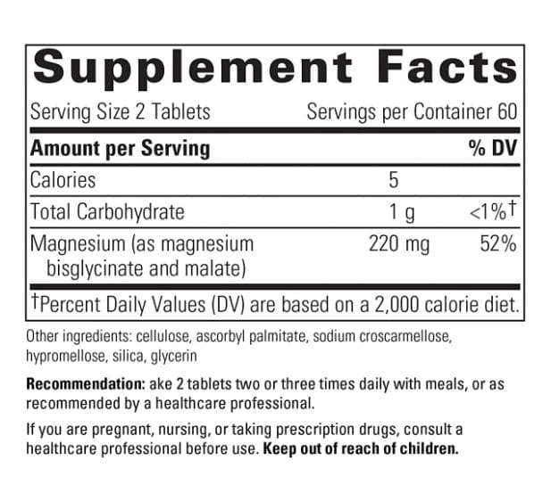 Integrative Therapeutics Magnesium Glycinate Plus Ingredients