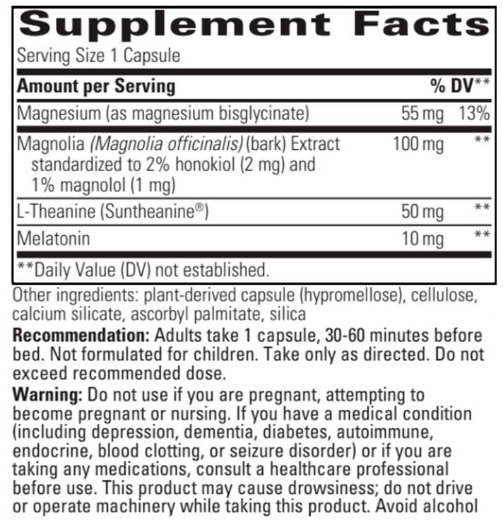 Integrative Therapeutics ProThrivers Wellness Sleep Ingredients