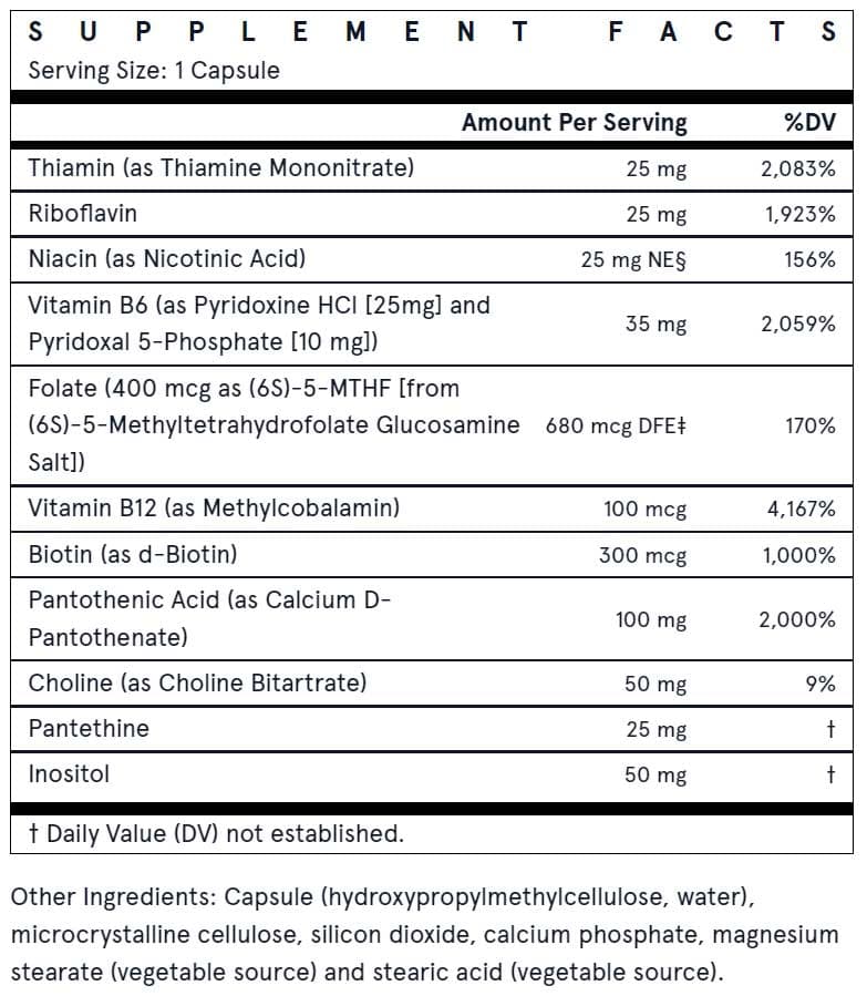 Jarrow Formulas B-Right Ingredients