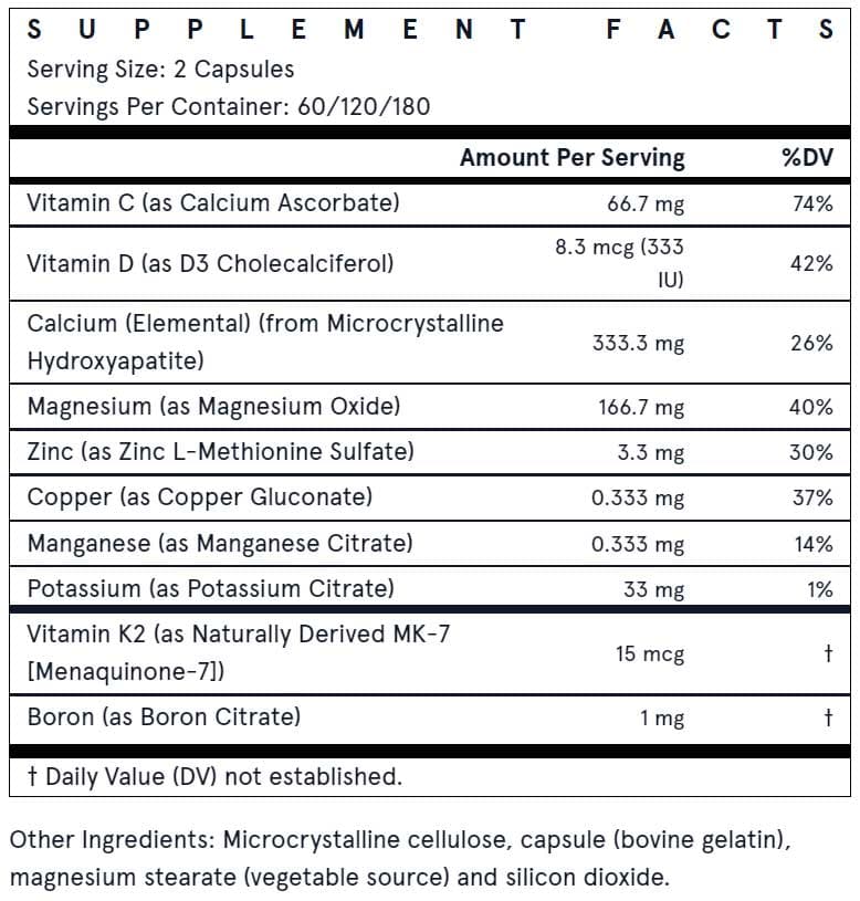 Jarrow Formulas Bone-Up Ingredients
