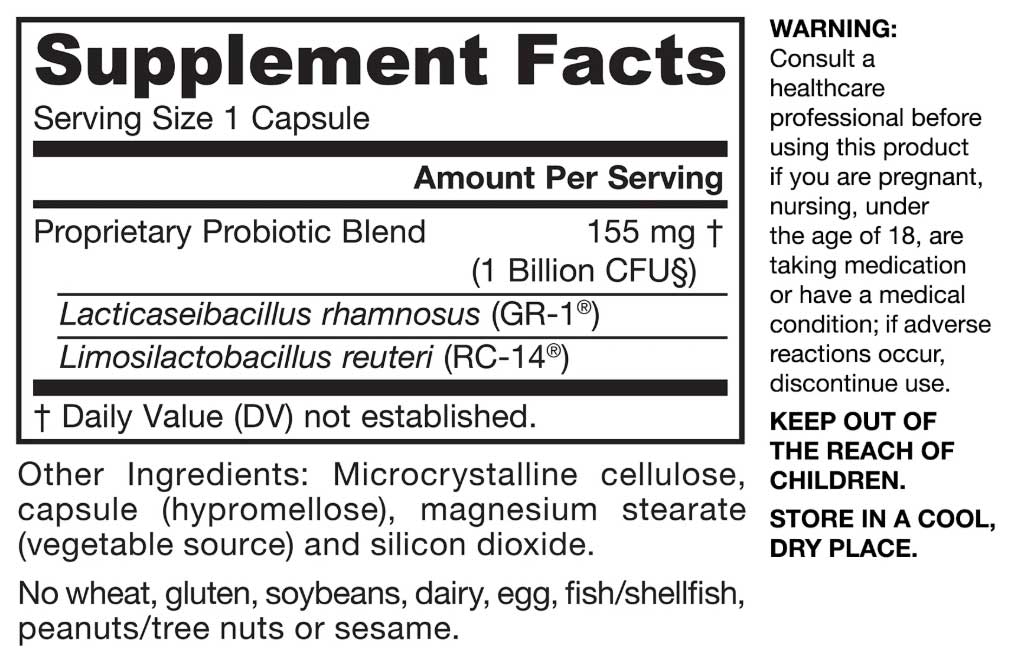 Jarrow Formulas Fem-Dophilus 1 Billion CFU Ingredients