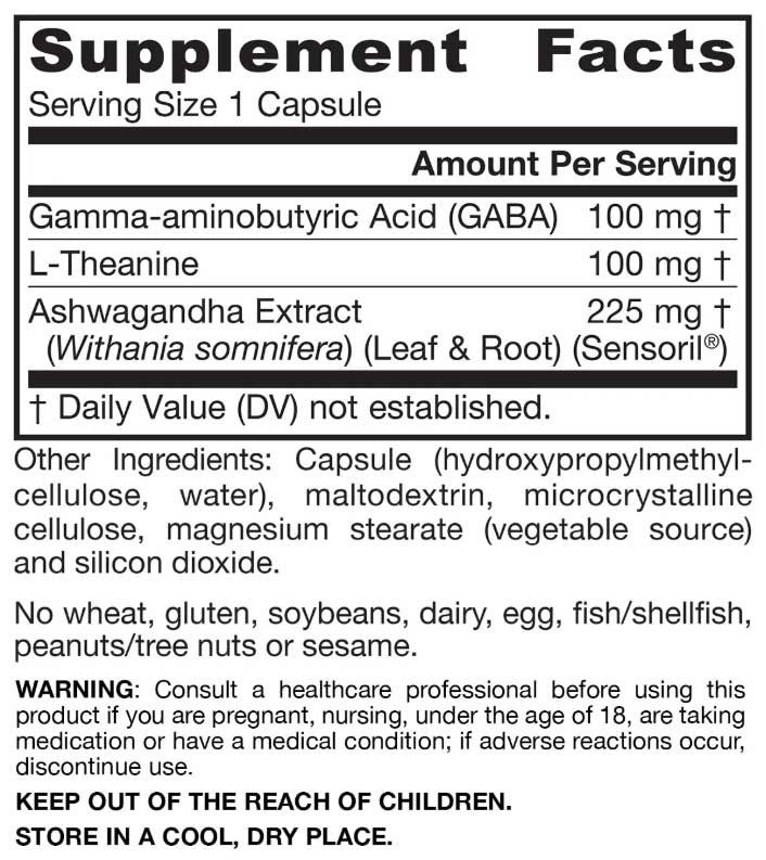 Jarrow Formulas Gaba Soothe Ingredients