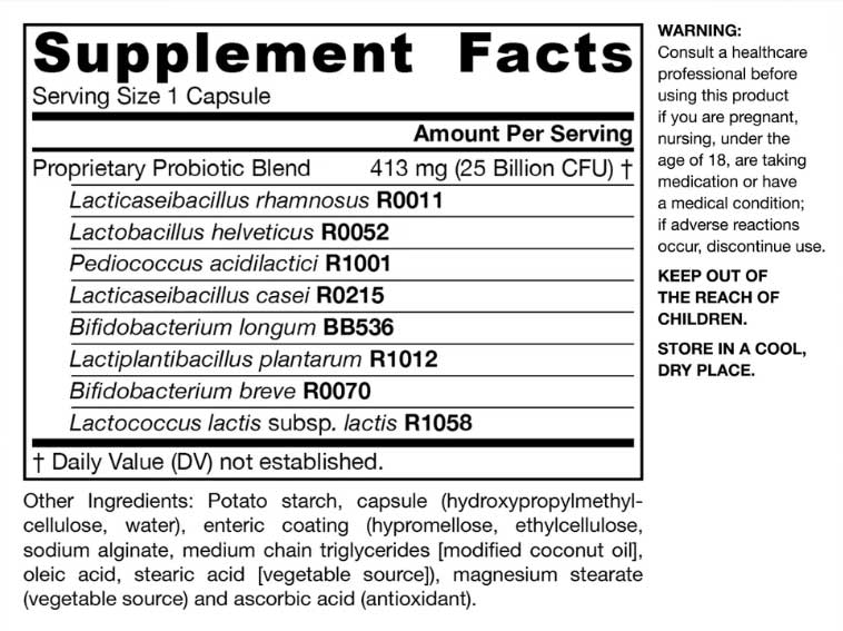 Jarrow Formulas Jarro-Dophilus EPS 25 Billion CFU Ingredients
