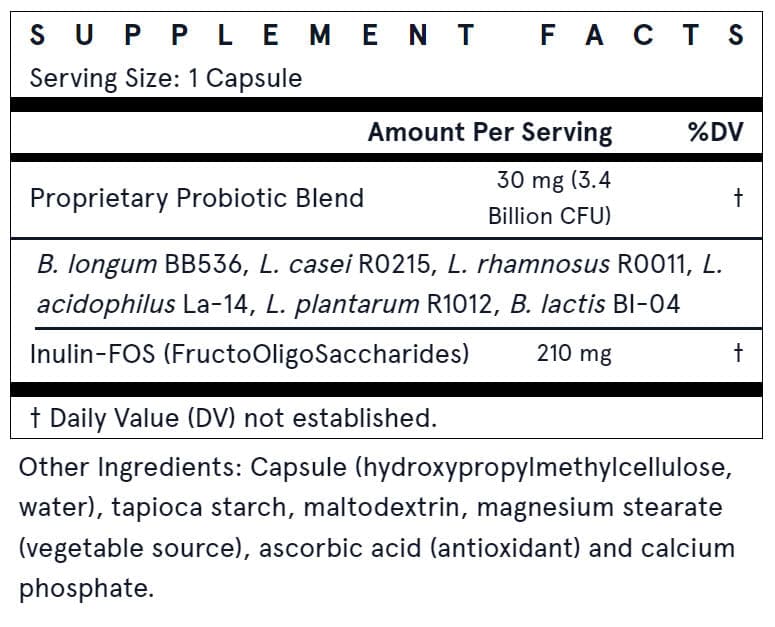 Jarrow Formulas Jarro-Dophilus + FOS Ingredients