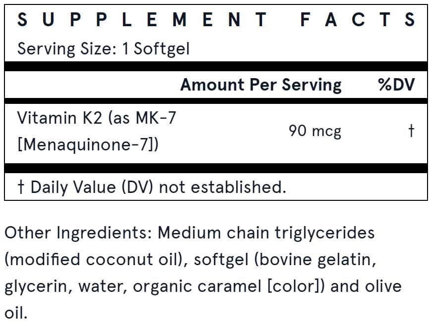 Jarrow Formulas MK-7 90 mcg Ingredients