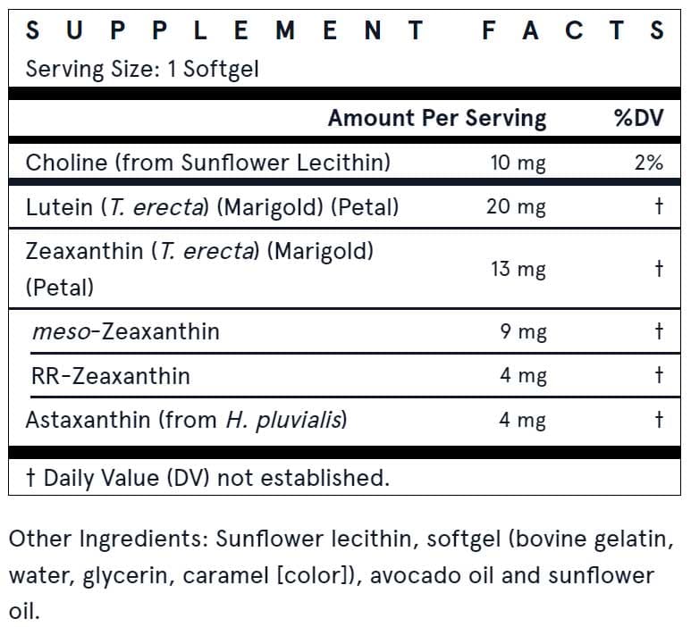 Jarrow Formulas MaculaPF Ingredients