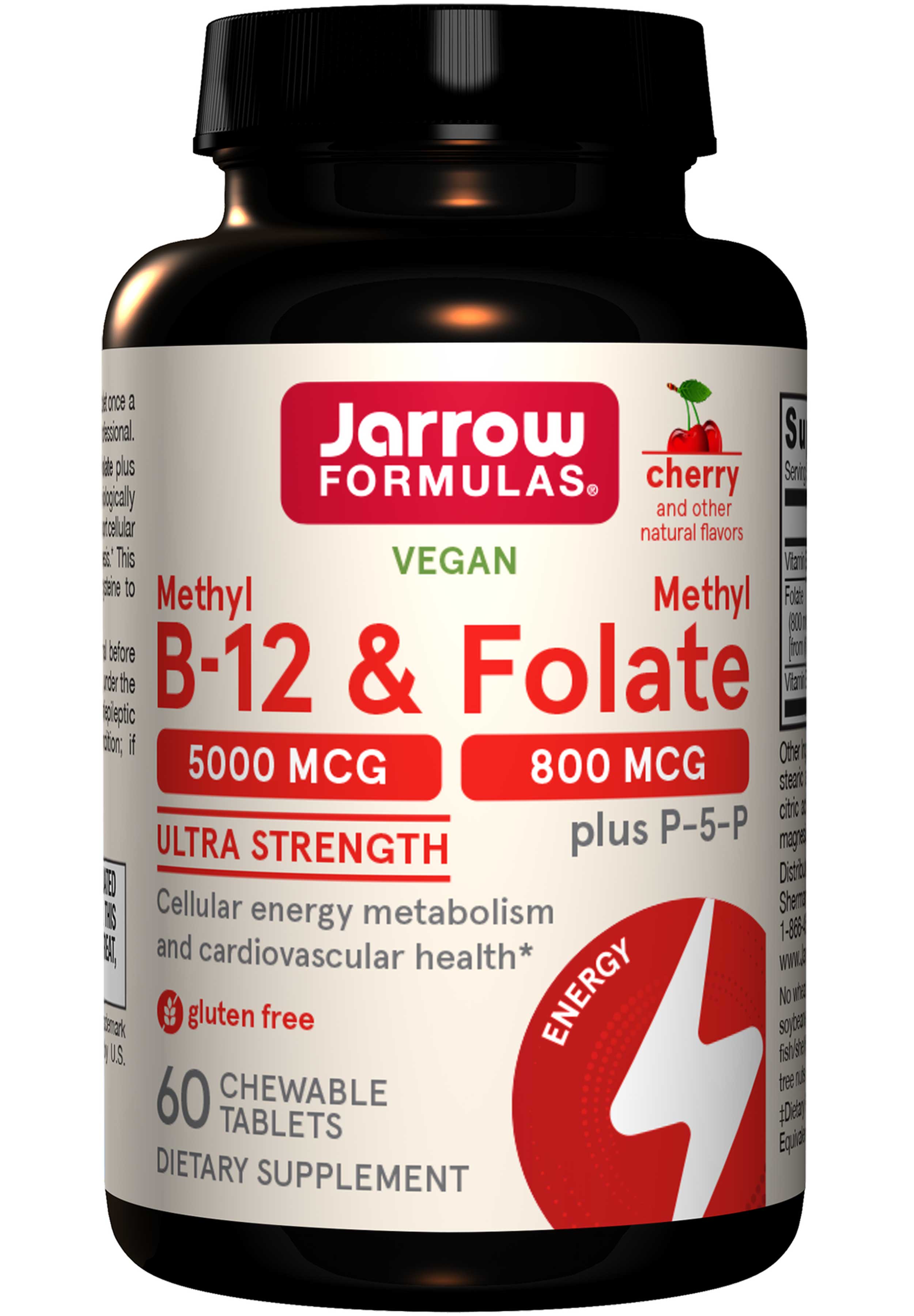 Jarrow Formulas Methyl B-12 & Methyl Folate (Cherry)