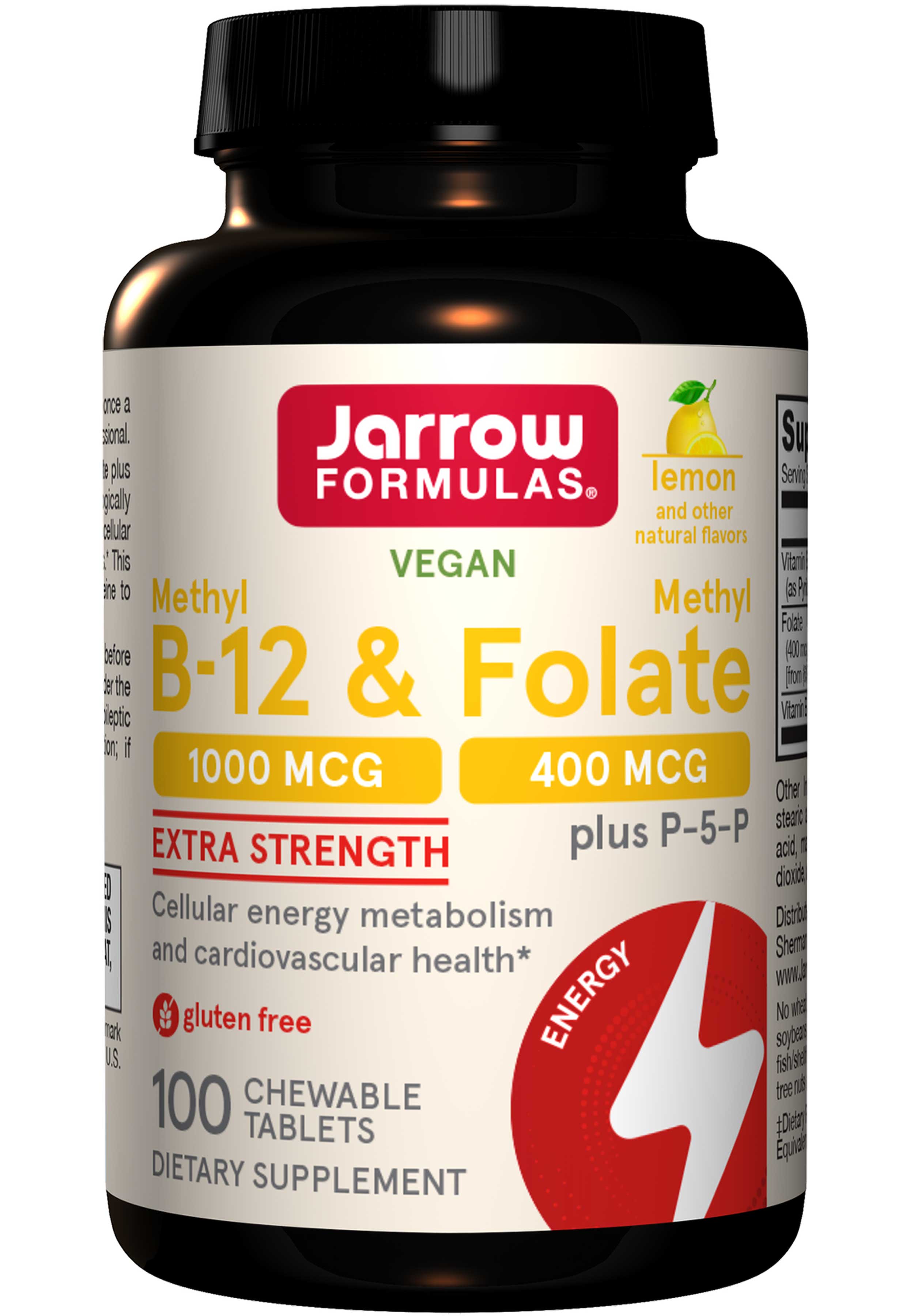 Jarrow Formulas Methyl B-12 & Methyl Folate (Lemon)