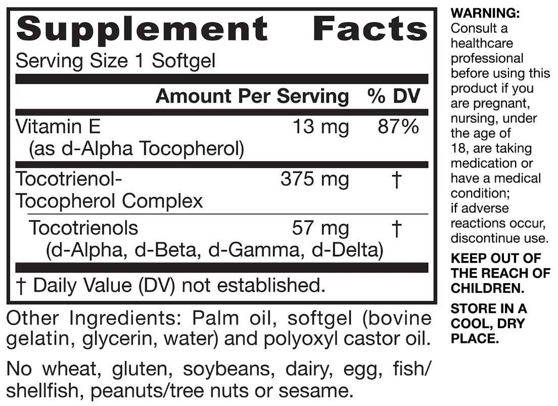 Jarrow Formulas Toco-Sorb Ingredients