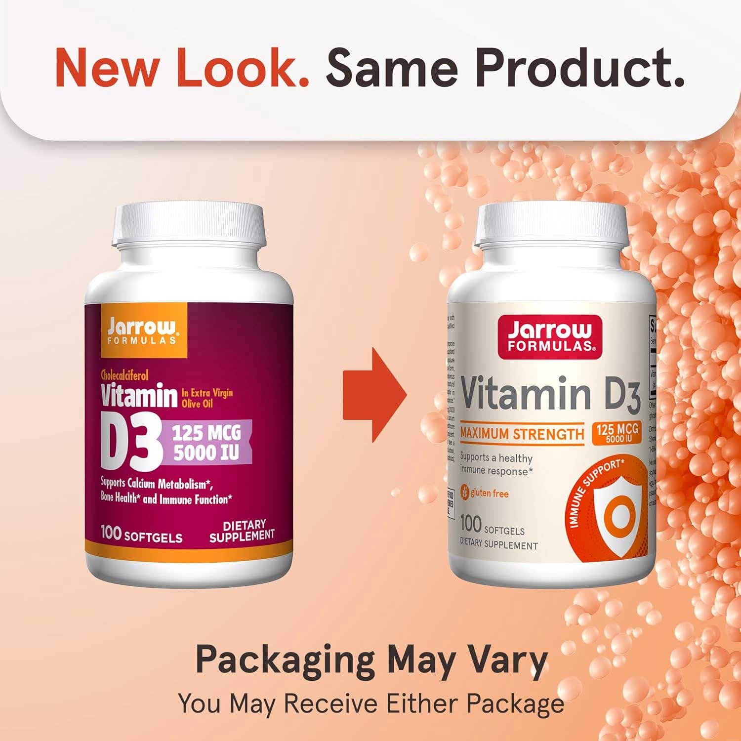 Jarrow Formulas Vitamin D3 5000 IU New Look