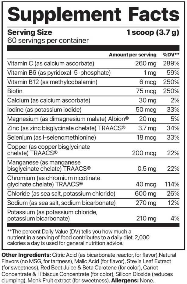 Jigsaw Health Electrolyte Supreme Fruit Punch Ingredients