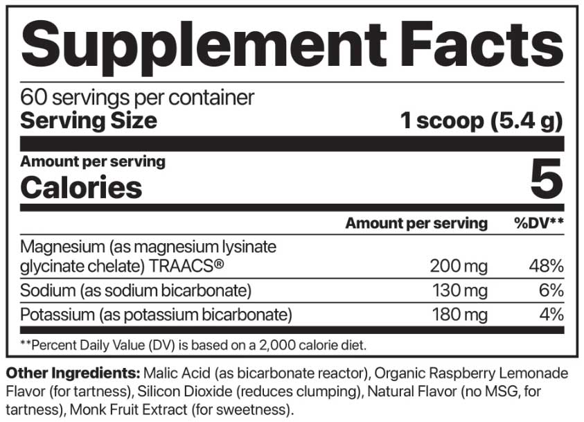 Jigsaw Health MagSoothe Tart Raspberry Lemonade Ingredients