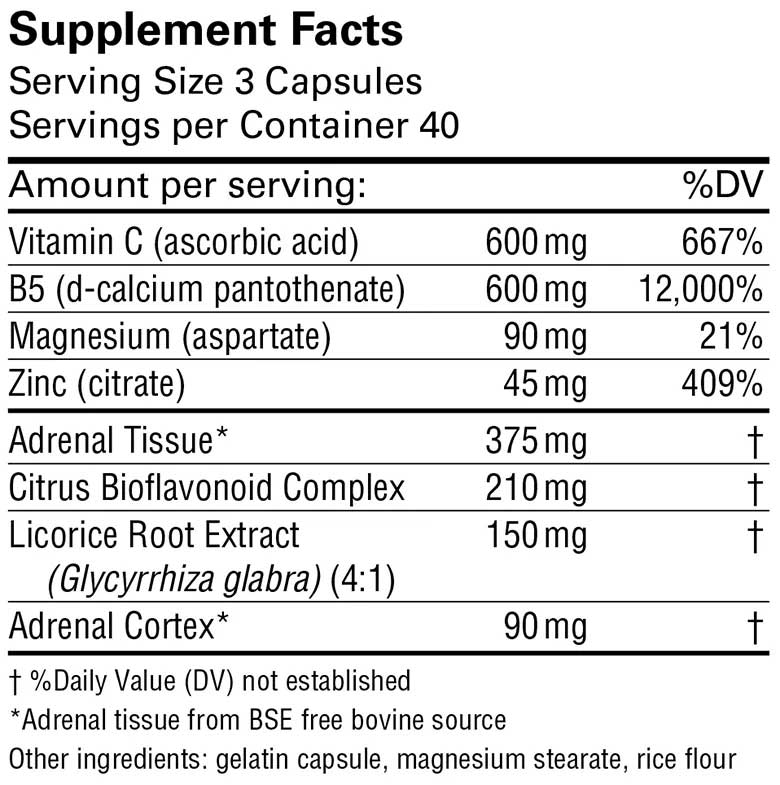 Karuna Health AdrenaCort Ingredients