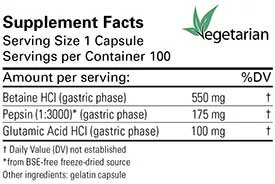 Karuna Health HCl-Pepsin Ingredients