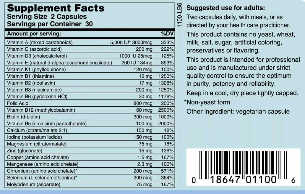 Karuna Health Maxxum Basic Ingredients