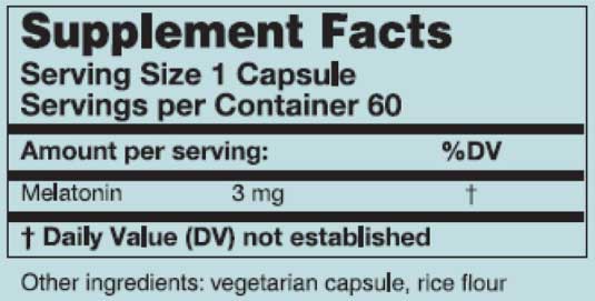 Karuna Health Melatonin 3 mg Ingredients