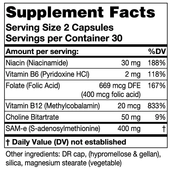 Karuna Health SAM-e Plus Ingredients
