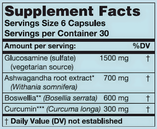 Karuna Health VegeGlucosamine Plus Ingredients