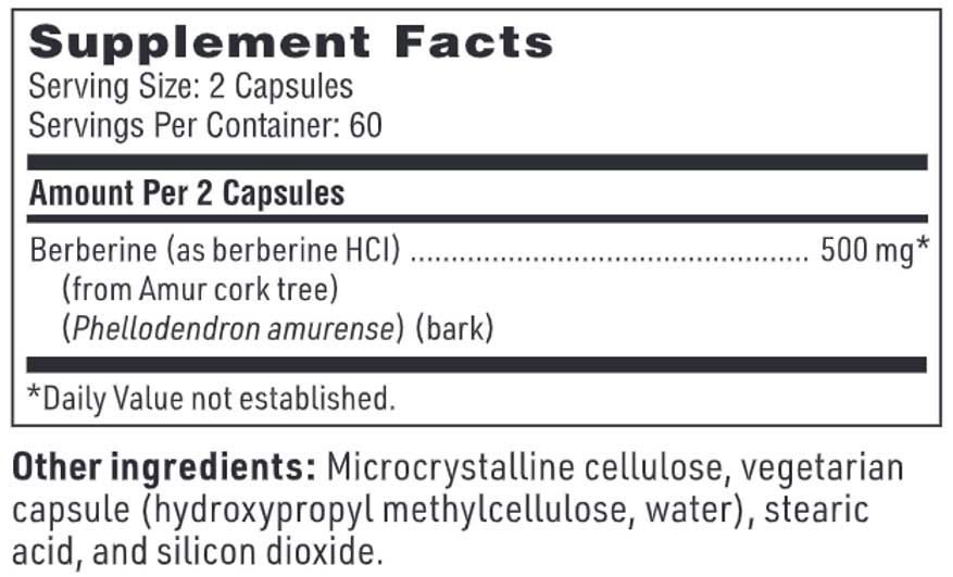 Klaire Labs Berberine Ingredients