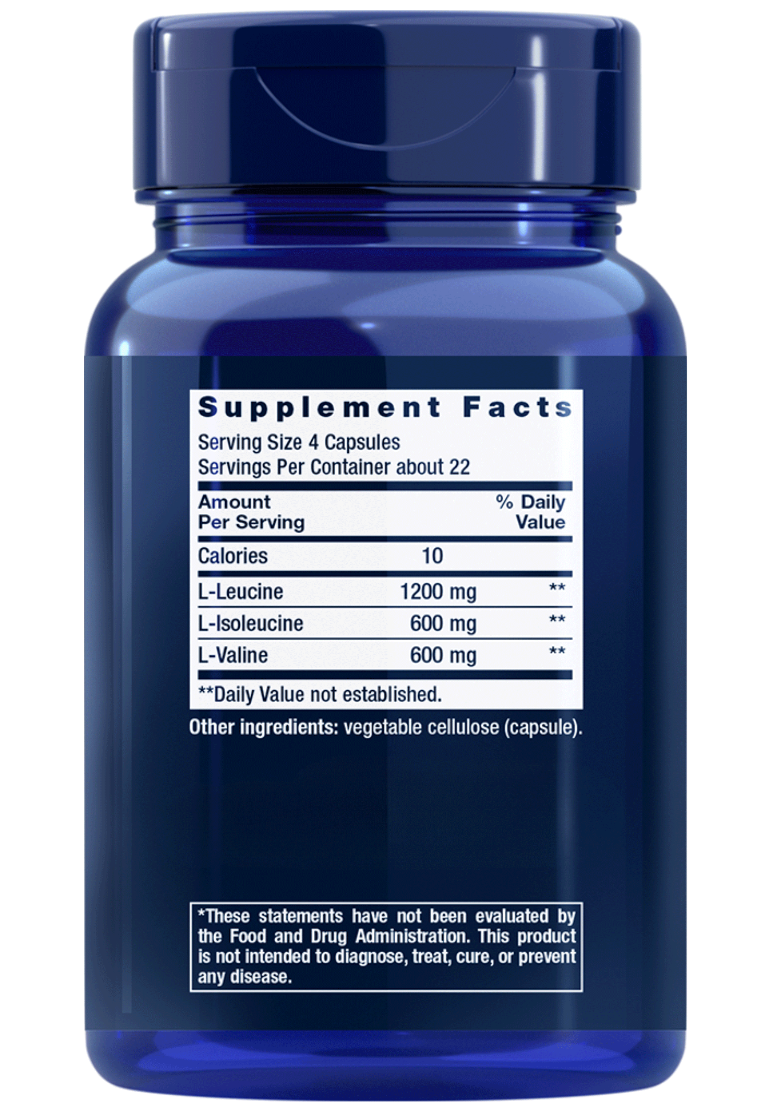 Life Extension Branched Chain Amino Acids (Free Form) Ingredients
