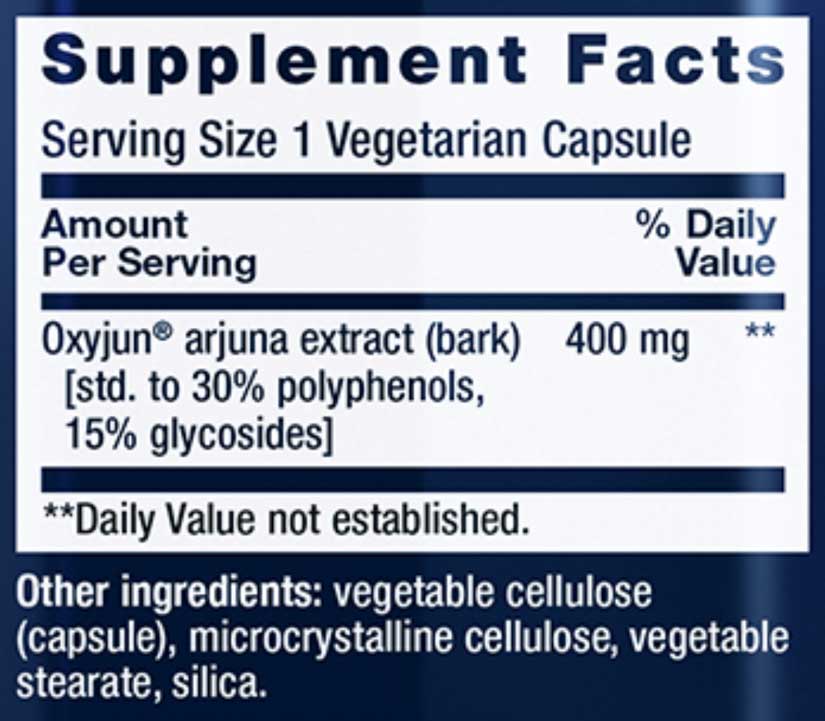 Life Extension Cardio Peak Ingredients