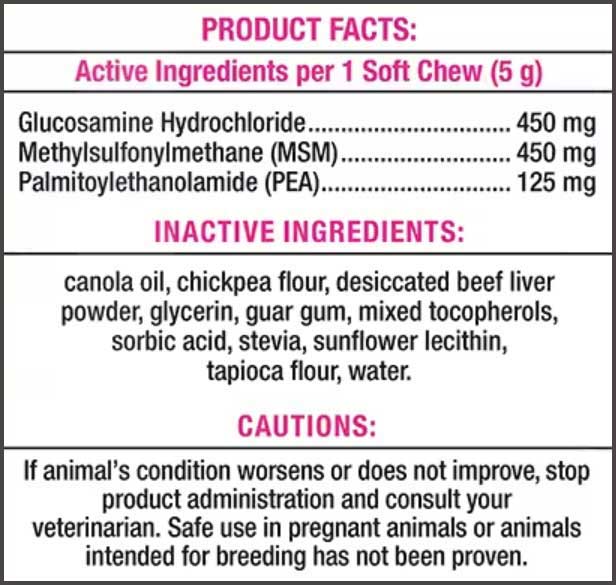 Life Extension DOG Hip & Joints Ingredients
