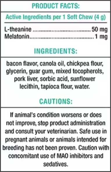 Life Extension DOG Stress & Behavior Ingredients