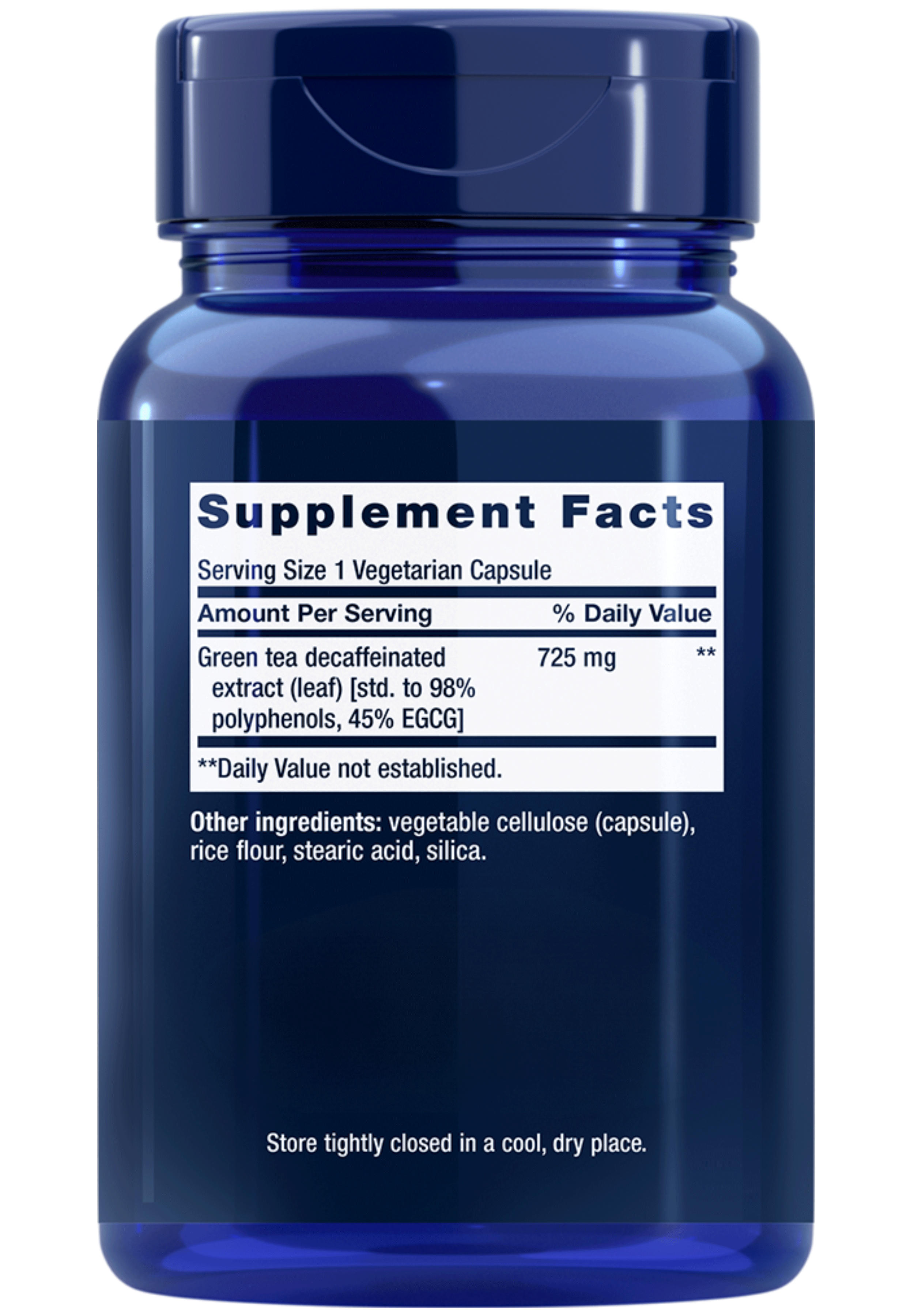 Life Extension Decaffeinated Mega Green Tea Extract Ingredients