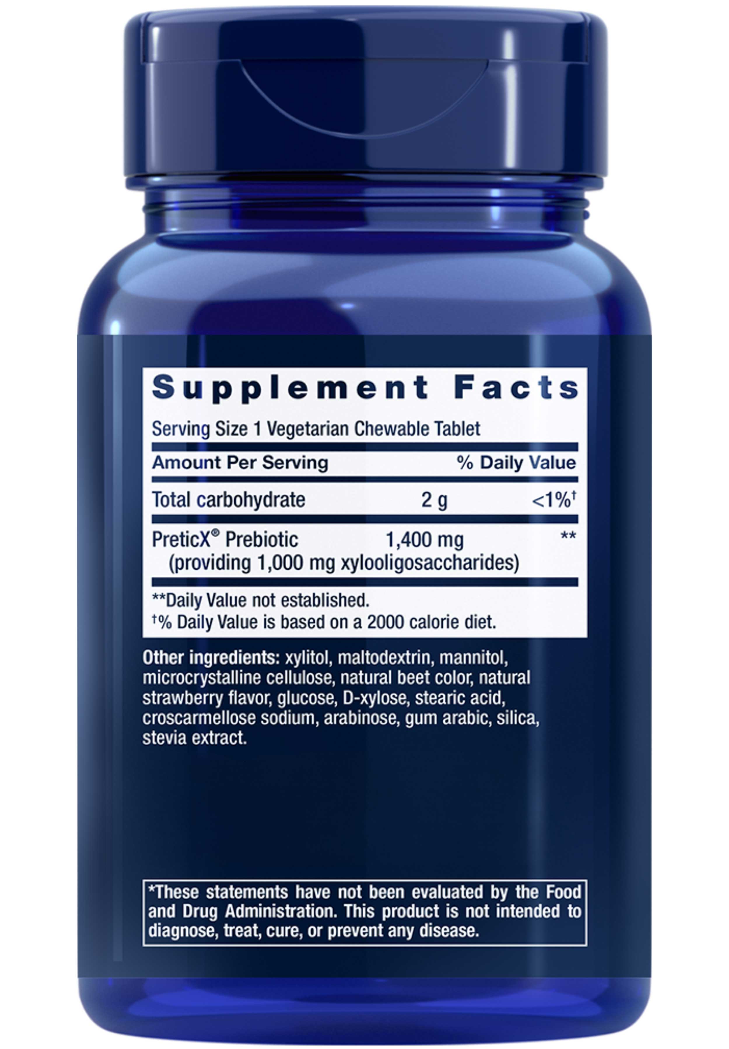 Life Extension FLORASSIST Prebiotic Chewable Ingredients