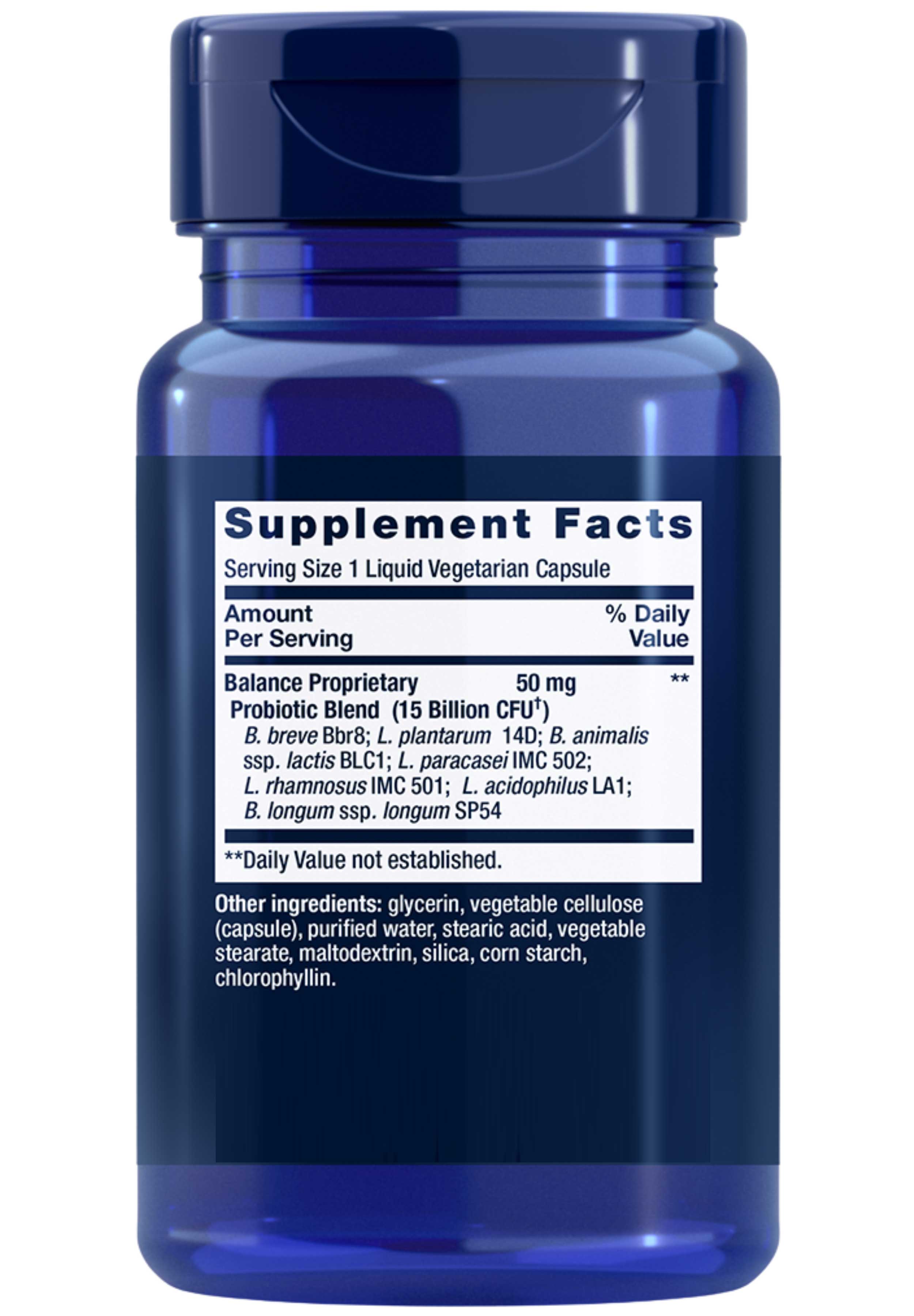 Life Extension FLORASSIST Probiotic Balance Ingredients