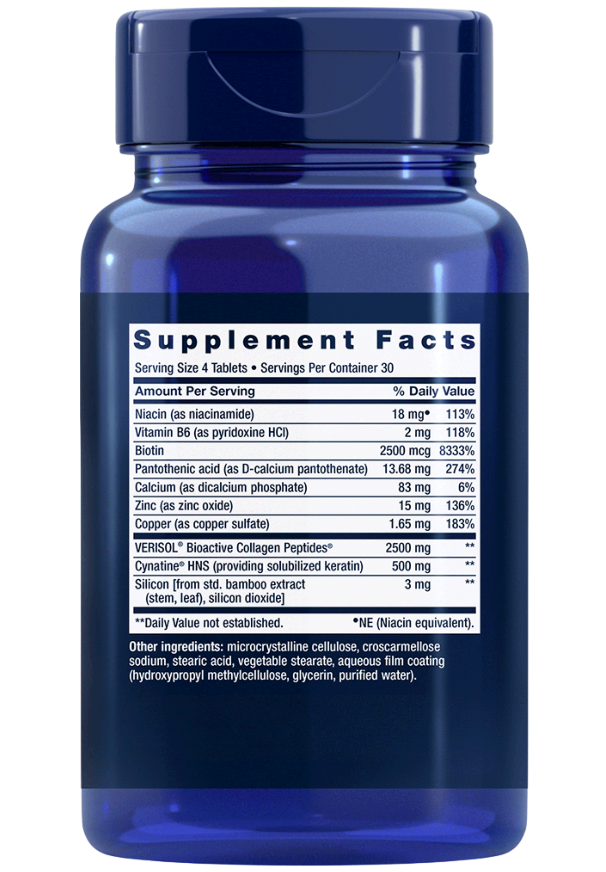 Life Extension Hair, Skin & Nails Collagen Plus Formula Ingredients