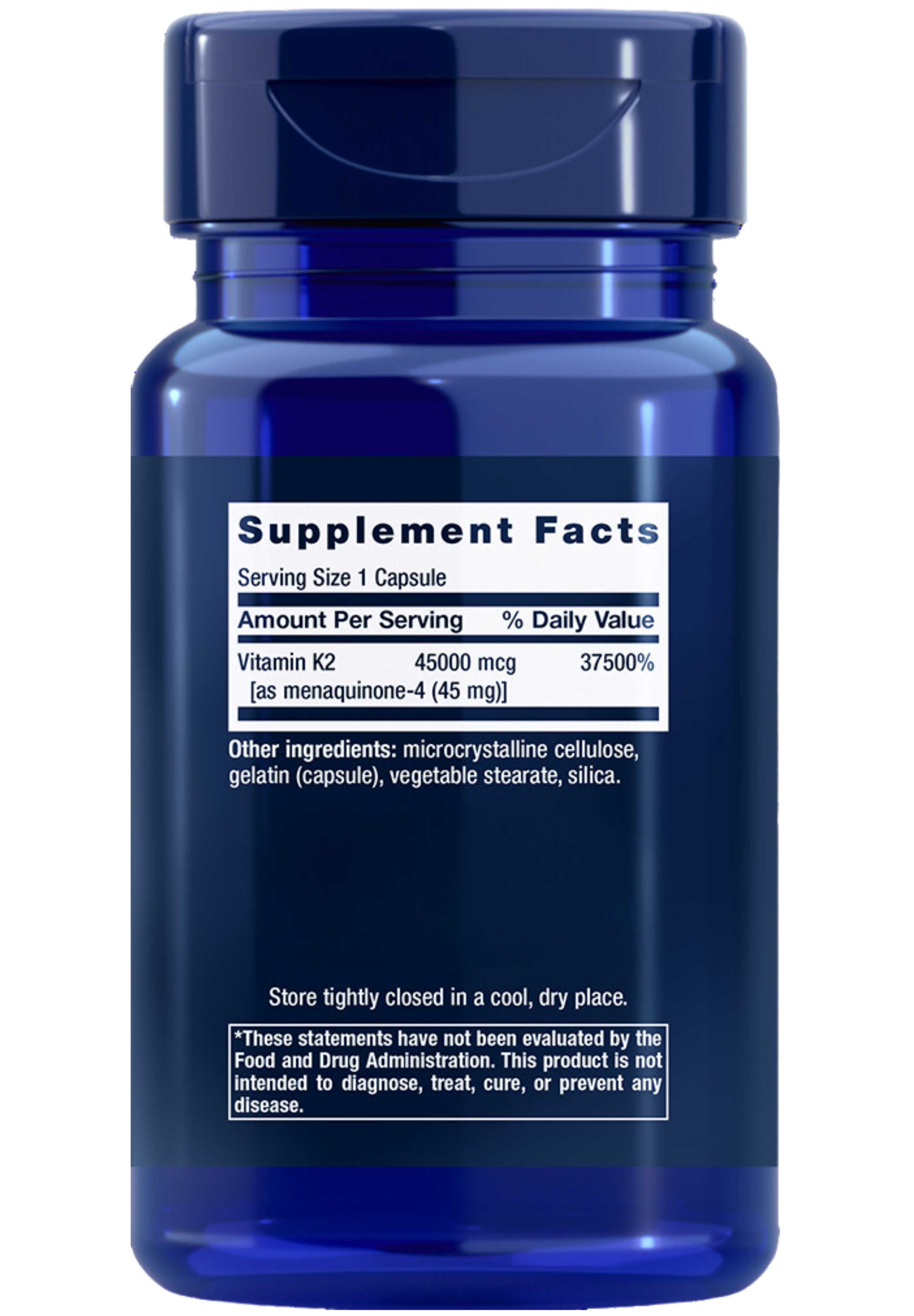 Life Extension Mega Vitamin K2 Ingredients